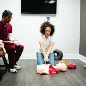 Medical staff in CPR session