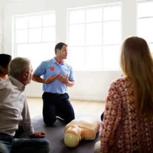 CPR training session with instructor